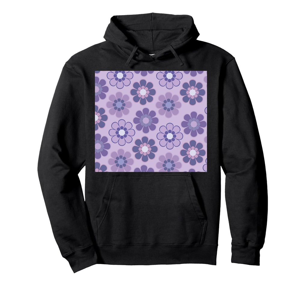 70S Floral Pattern Purple Lilac And Hoodie - Streetwear Style for Adults - T-Shirt, Sweatshirt, Hoodie