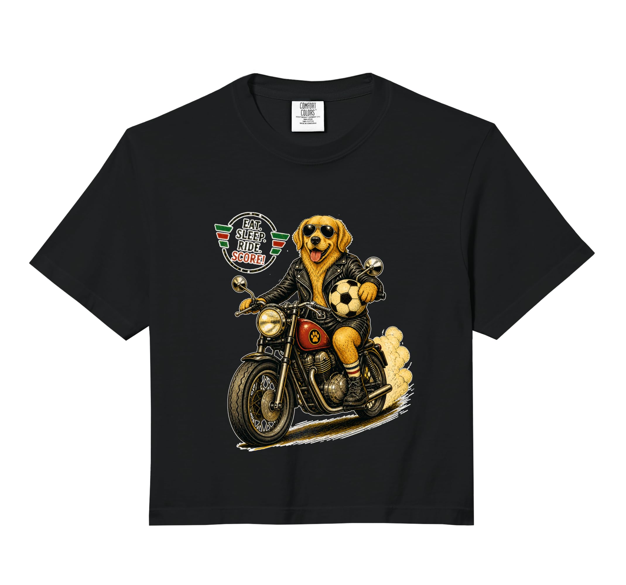 Golden Retriever Ride Motorbike Hoodie - Fun Novelty Design for Adults - T-Shirt, Sweatshirt, Hoodie