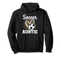 Soccer Auntie Leopard Heart Hoodie - Casual Everyday Wear Men Women - T-Shirt, Sweatshirt, Hoodie