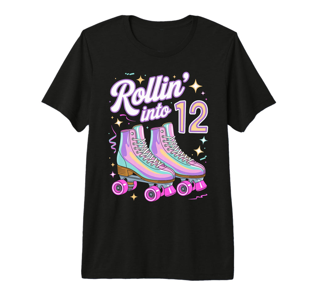 Rollin Into 12 Roller Skating 12Th T-Shirt - Unique Graphic Men Women - T-Shirt, Sweatshirt, Hoodie