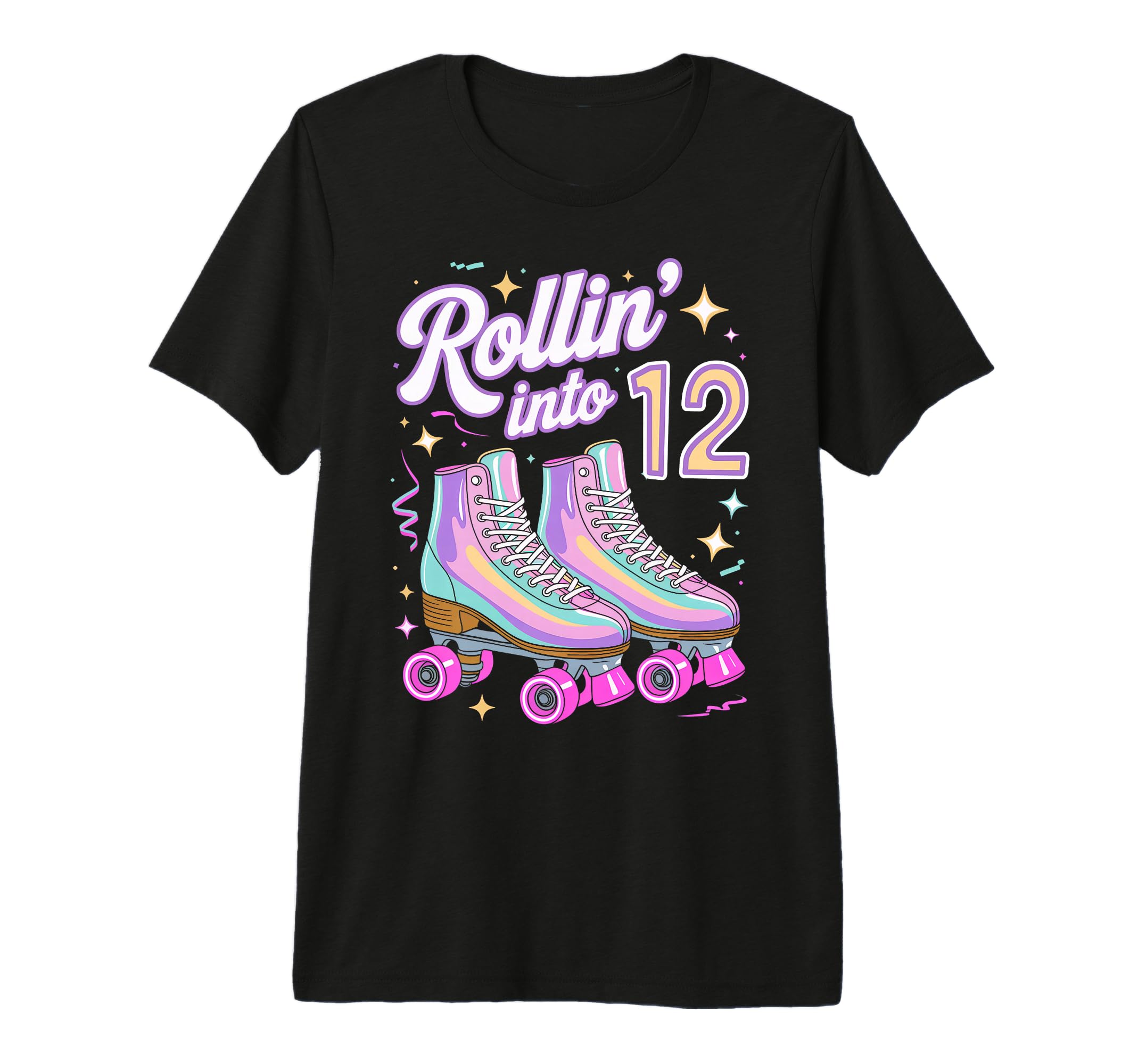 Rollin Into 12 Roller Skating 12Th T-Shirt - Unique Graphic Men Women - T-Shirt, Sweatshirt, Hoodie