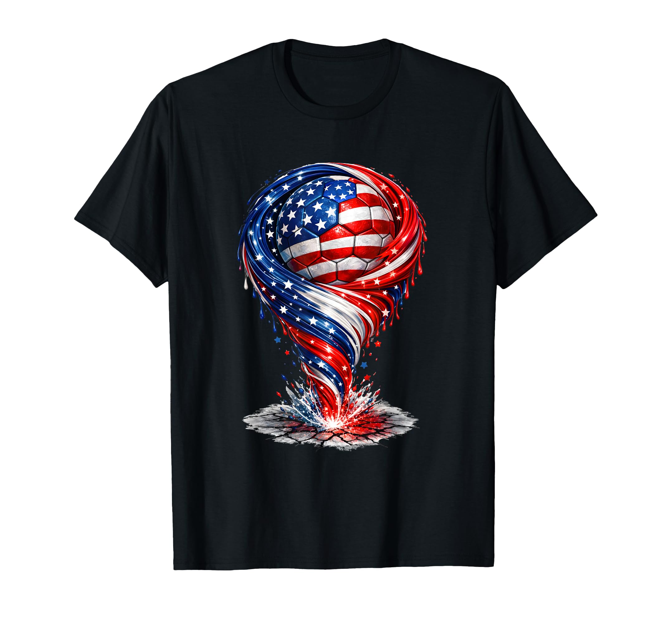 Soccer Patriotic Tornado American Flag T-Shirt - Trendy Graphic Men Women - T-Shirt, Sweatshirt, Hoodie