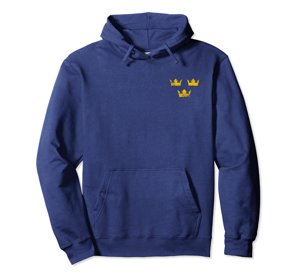 Sweden Hockey Distressed Soccer Sverige Hoodie - Trendy Graphic for Adults - T-Shirt, Sweatshirt, Hoodie
