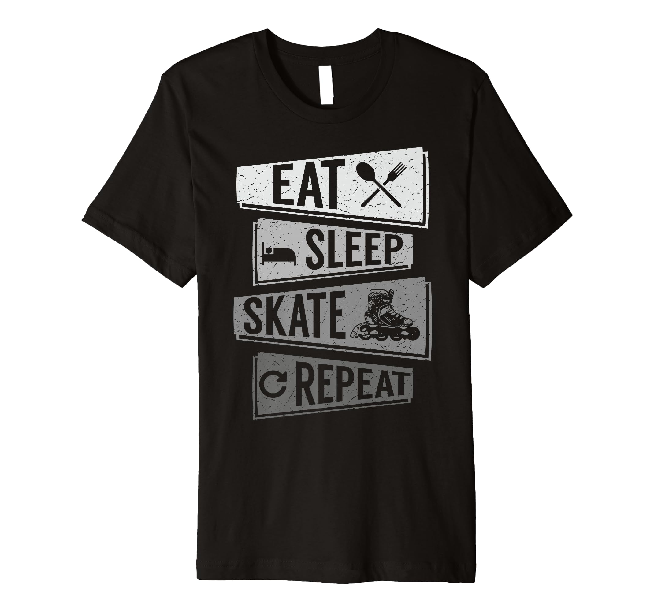 Funny Roller Skating Eat Sleep Skate T-Shirt - Minimalist Print Unisex - T-Shirt, Sweatshirt, Hoodie