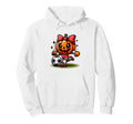 Halloween Soccer Pumpkin Coquette Bow Hoodie - Unique Graphic Unisex - T-Shirt, Sweatshirt, Hoodie