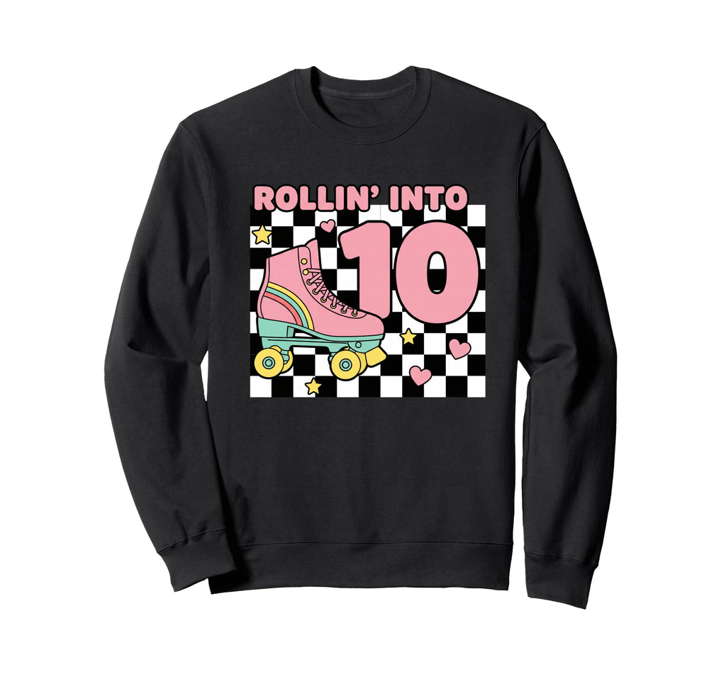 Rollin Into 10 Roller Skate Sweatshirt - Minimalist Print Men Women - T-Shirt, Sweatshirt, Hoodie