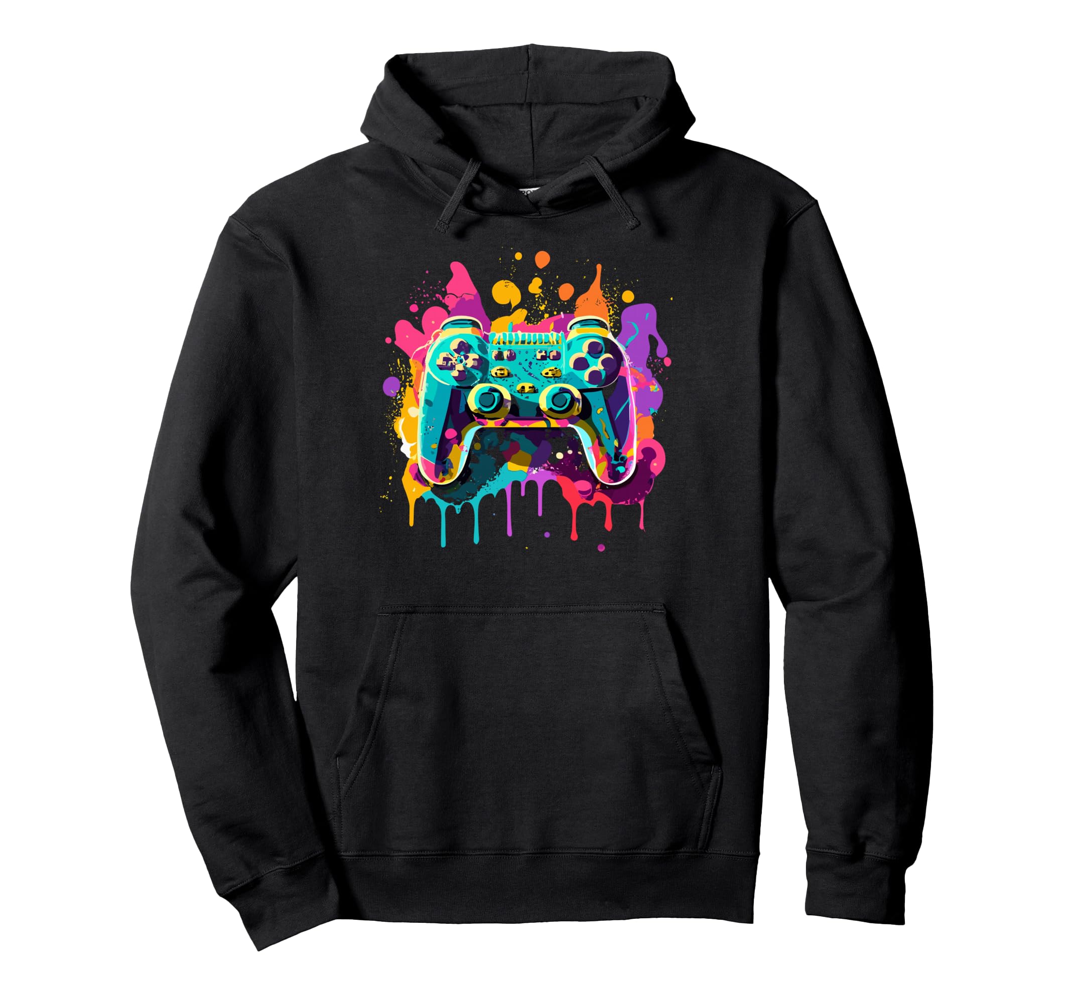Video Game Controller Paint Hoodie - Casual Everyday Wear Men Women - T-Shirt, Sweatshirt, Hoodie
