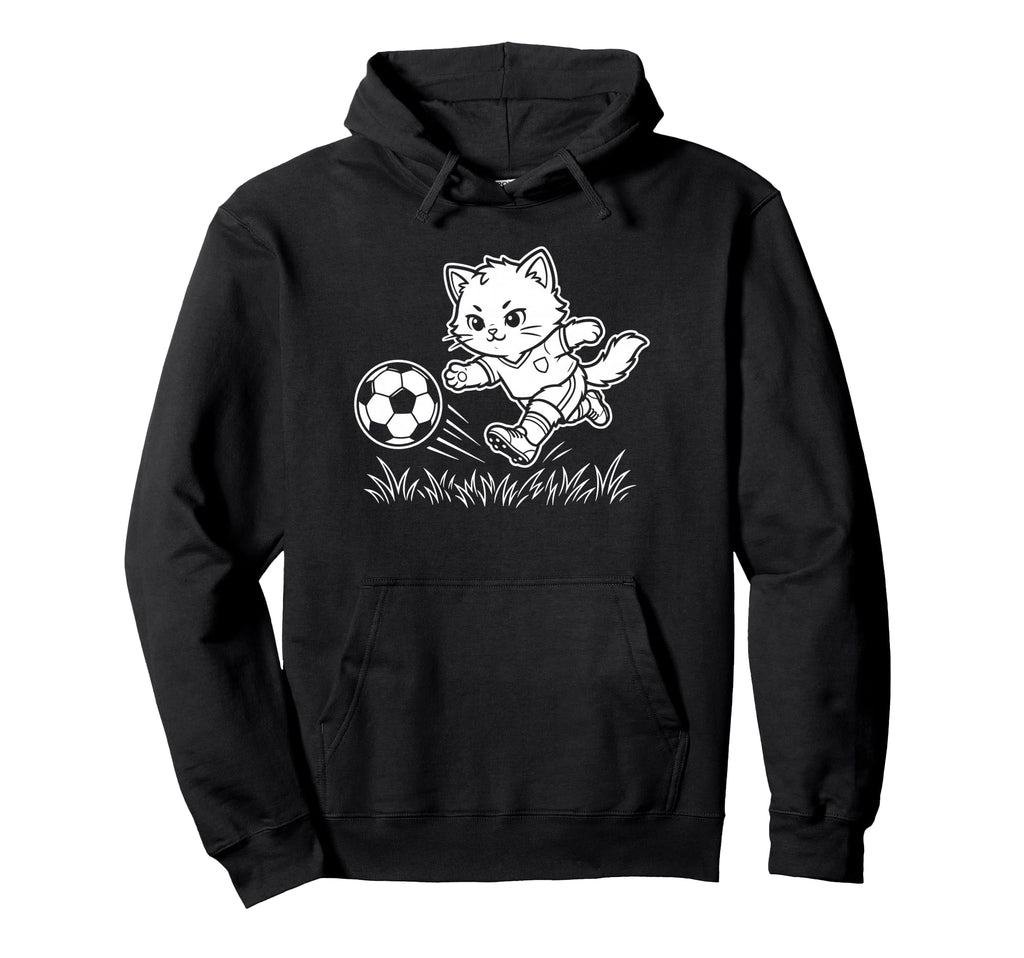 Soccer Kawaii Cat Footballer Goal Keeper Hoodie - Novelty Apparel Unisex - T-Shirt, Sweatshirt, Hoodie