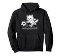 Soccer Kawaii Cat Footballer Goal Keeper Hoodie - Novelty Apparel Unisex - T-Shirt, Sweatshirt, Hoodie