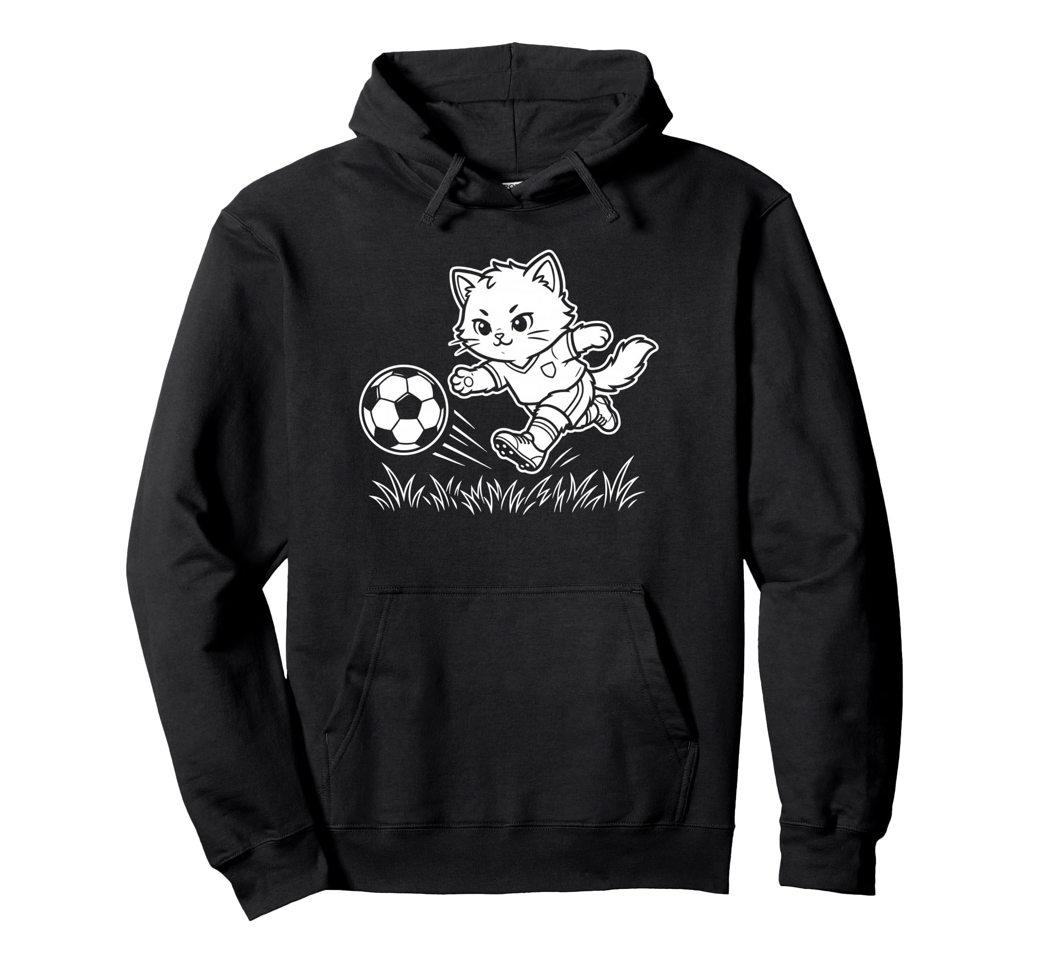 Soccer Kawaii Cat Footballer Goal Keeper Hoodie - Novelty Apparel Unisex - T-Shirt, Sweatshirt, Hoodie