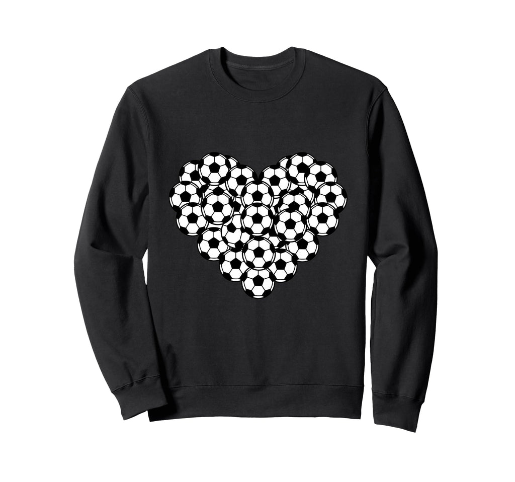 Heart Shaped Soccer Ball Pattern Sweatshirt - Custom Art Print Men Women - T-Shirt, Sweatshirt, Hoodie
