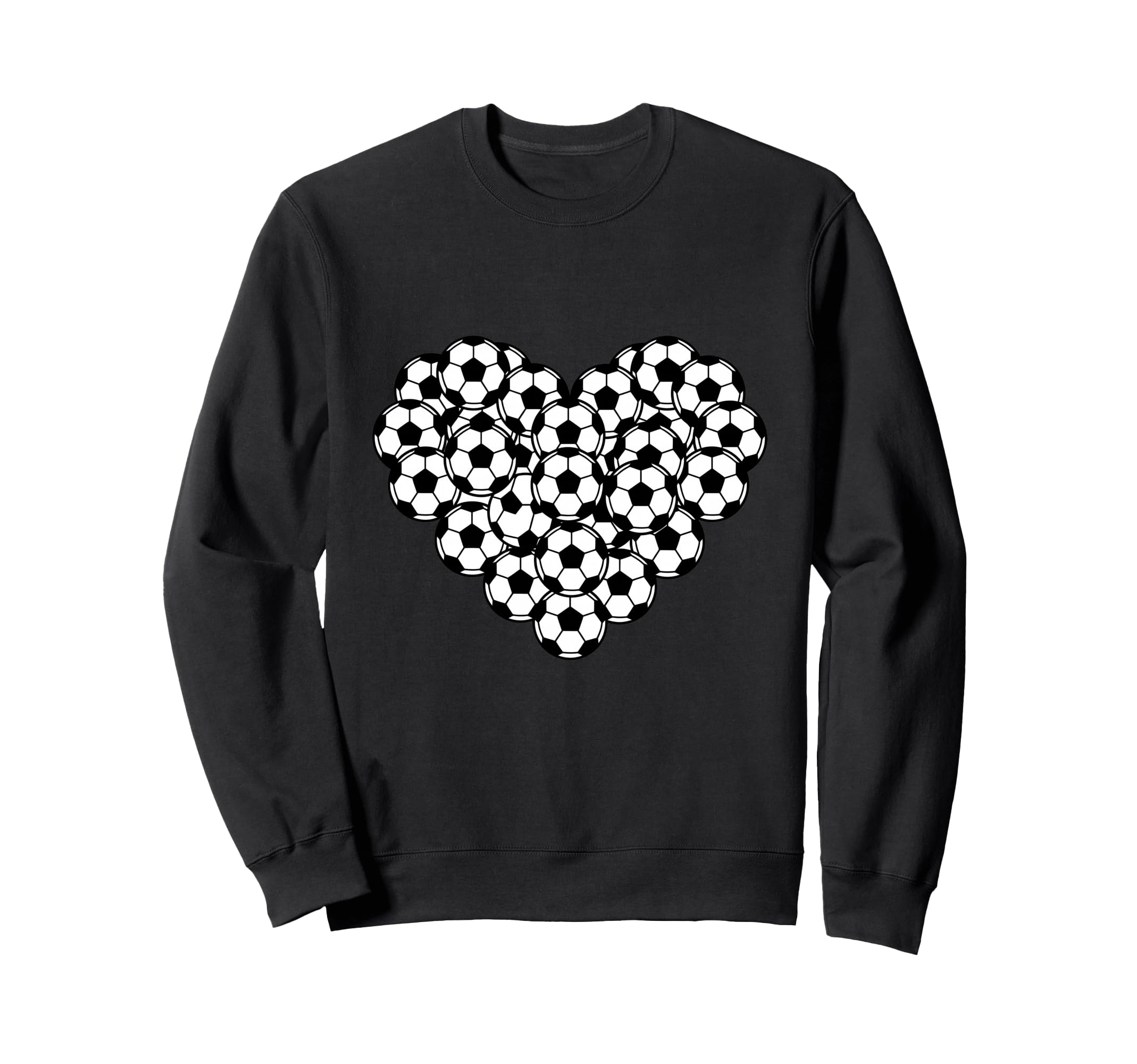Heart Shaped Soccer Ball Pattern Sweatshirt - Custom Art Print Men Women - T-Shirt, Sweatshirt, Hoodie