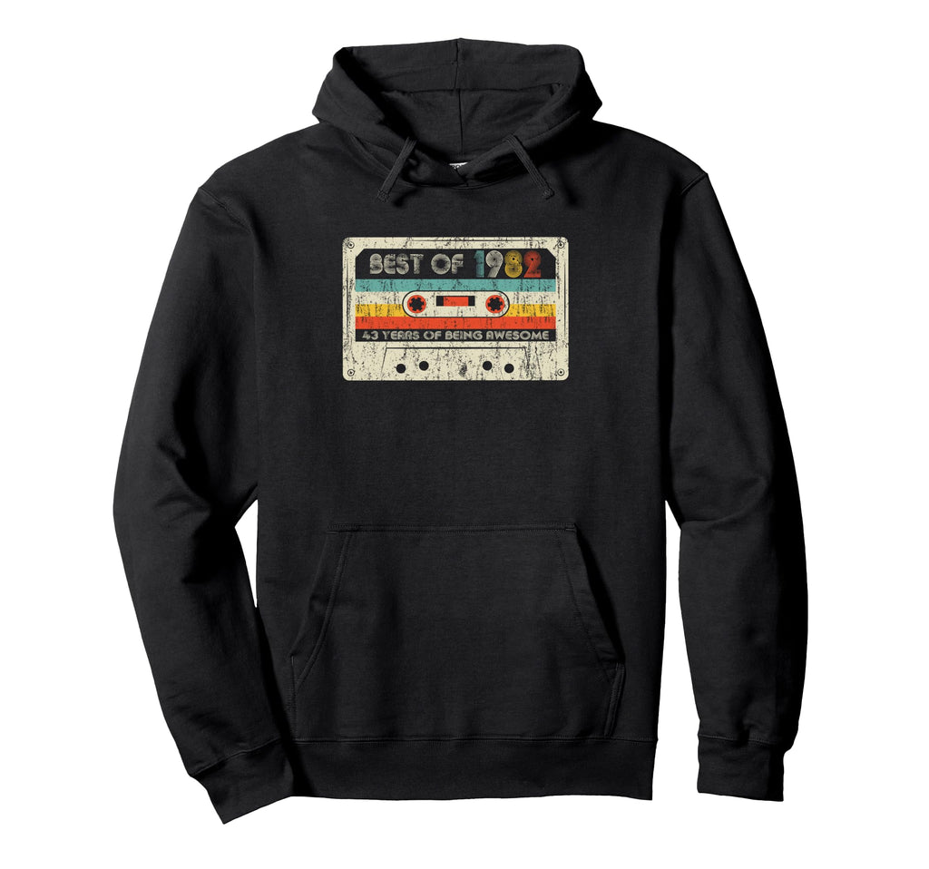 Best 1982 Birthday Yrs 1982 Cassette Hoodie - Casual Everyday Wear Unisex - T-Shirt, Sweatshirt, Hoodie