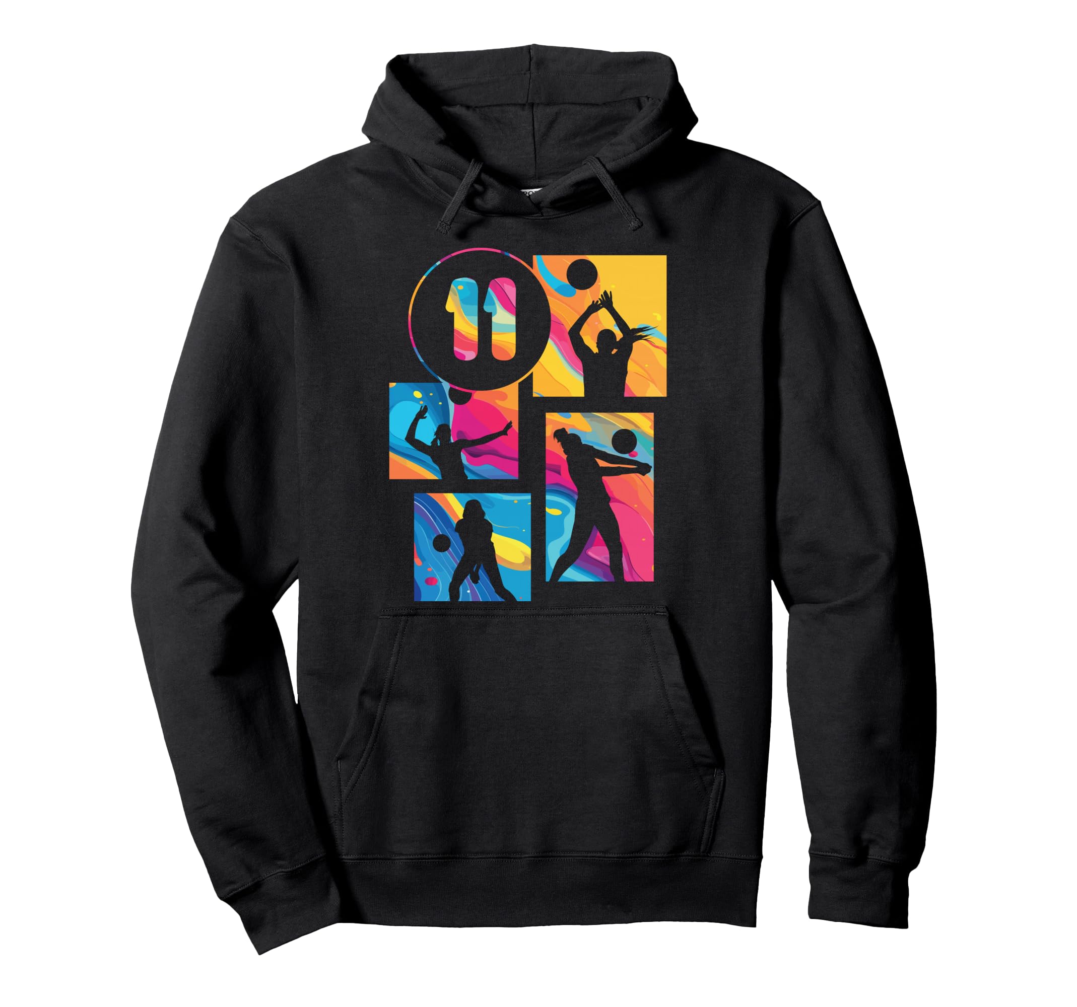 11Th Birthday Volleyball Player Hoodie - Aesthetic Graphic Men Women - T-Shirt, Sweatshirt, Hoodie