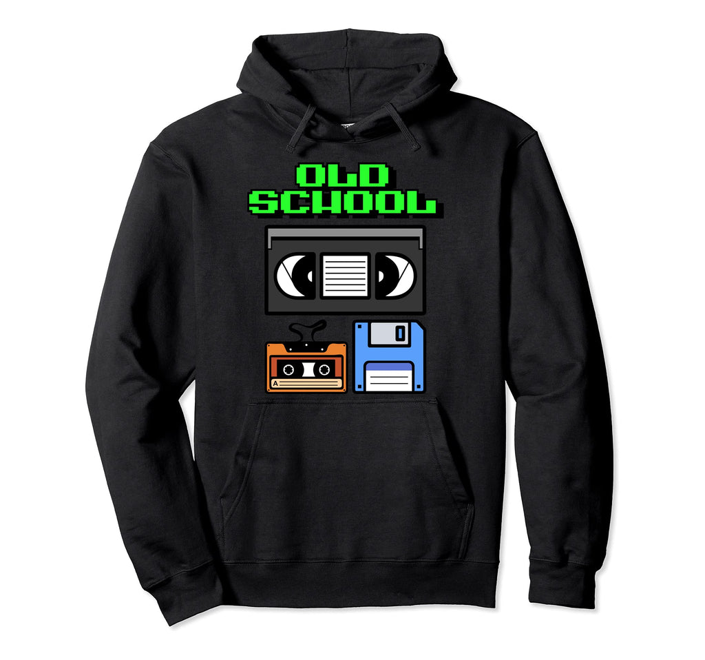 Old School Floppy Disk Vhs And Hoodie - Custom Art Print for Adults - T-Shirt, Sweatshirt, Hoodie
