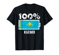 Kazakhstan Flag Support 100 Kazakh T-Shirt - Fun Novelty Design for Adults - T-Shirt, Sweatshirt, Hoodie