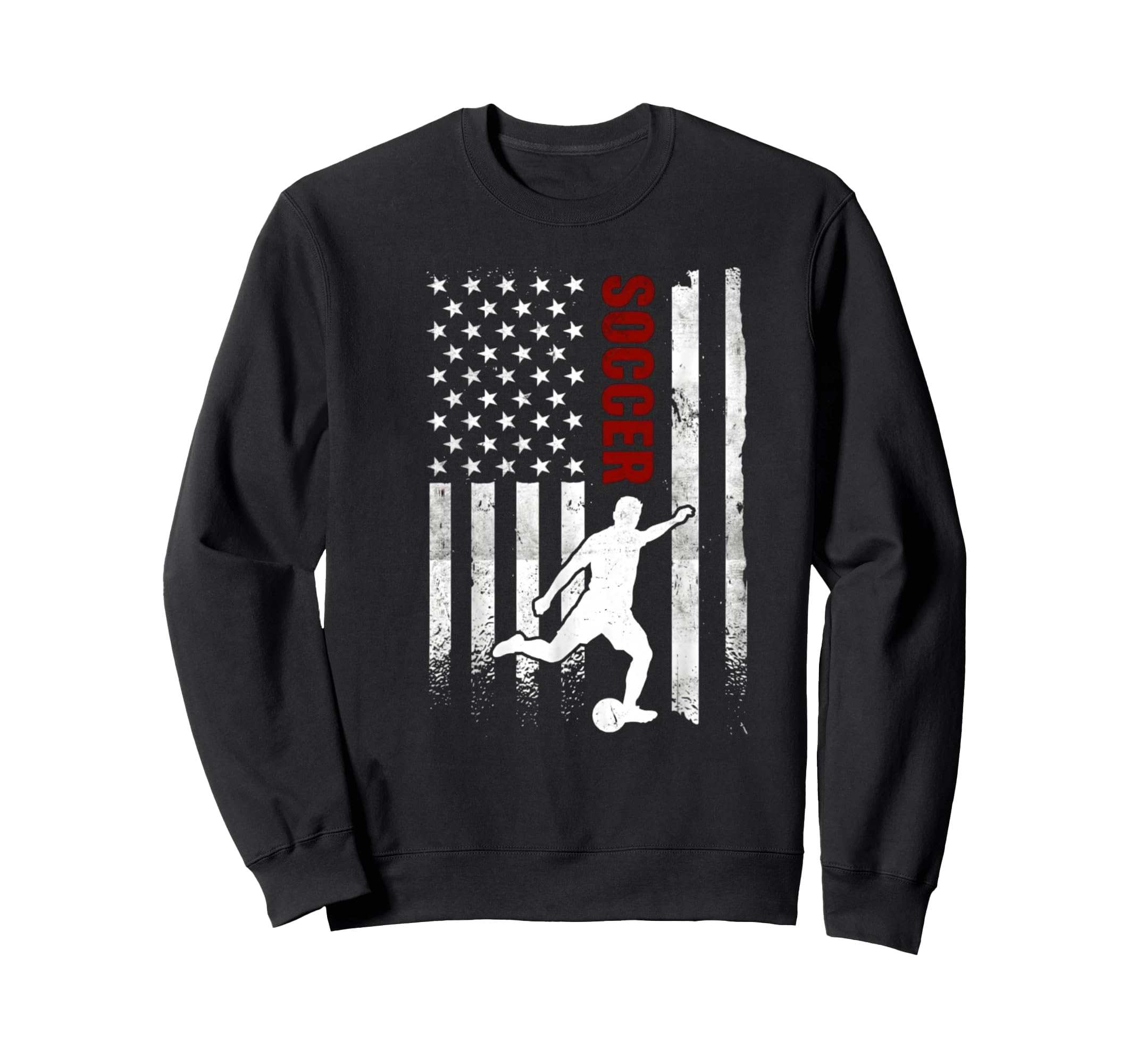 Soccer American Flag Sweatshirt - Casual Everyday Wear Men Women - T-Shirt, Sweatshirt, Hoodie