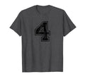 Number 4 Four Varsity Distressed Sport Team T-Shirt - Graphic Print Unisex - T-Shirt, Sweatshirt, Hoodie