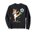 Funny Ginger Cat Playing Soccer Sweatshirt - Aesthetic Graphic Unisex - T-Shirt, Sweatshirt, Hoodie