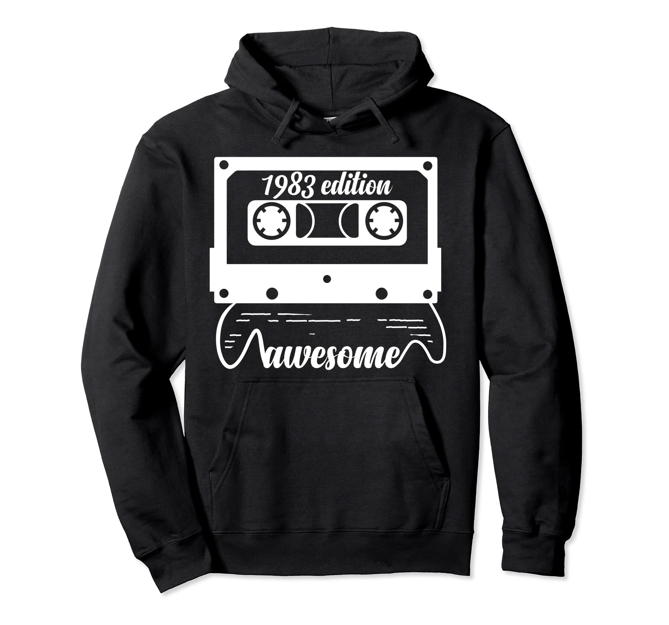 Since 1983 Awesome Birthday Cassette Hoodie - Minimalist Print Men Women - T-Shirt, Sweatshirt, Hoodie