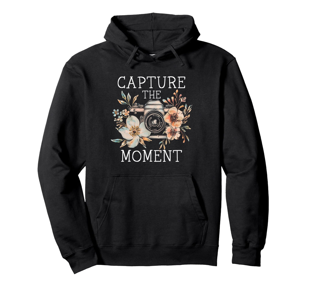 Photographer Capture Moment Camera Hoodie - Novelty Apparel for Adults - T-Shirt, Sweatshirt, Hoodie
