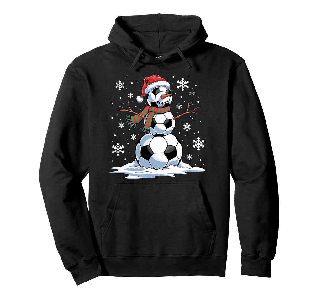 Soccer Snowman Soccer Player Santa Hat Hoodie - Fun Novelty Design Unisex - T-Shirt, Sweatshirt, Hoodie