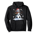 Soccer Snowman Soccer Player Santa Hat Hoodie - Fun Novelty Design Unisex - T-Shirt, Sweatshirt, Hoodie