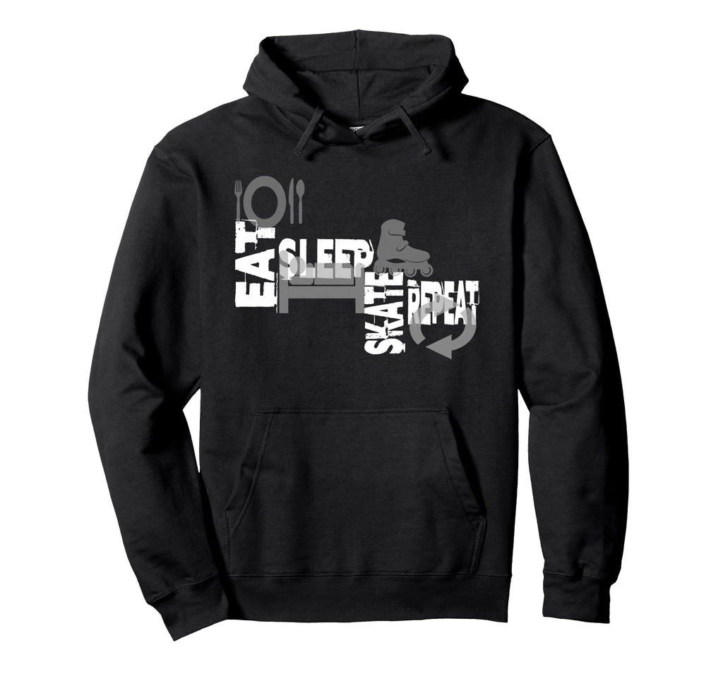 Skating Eat Sleep Skate Repeat Hoodie - Aesthetic Graphic for Adults - T-Shirt, Sweatshirt, Hoodie