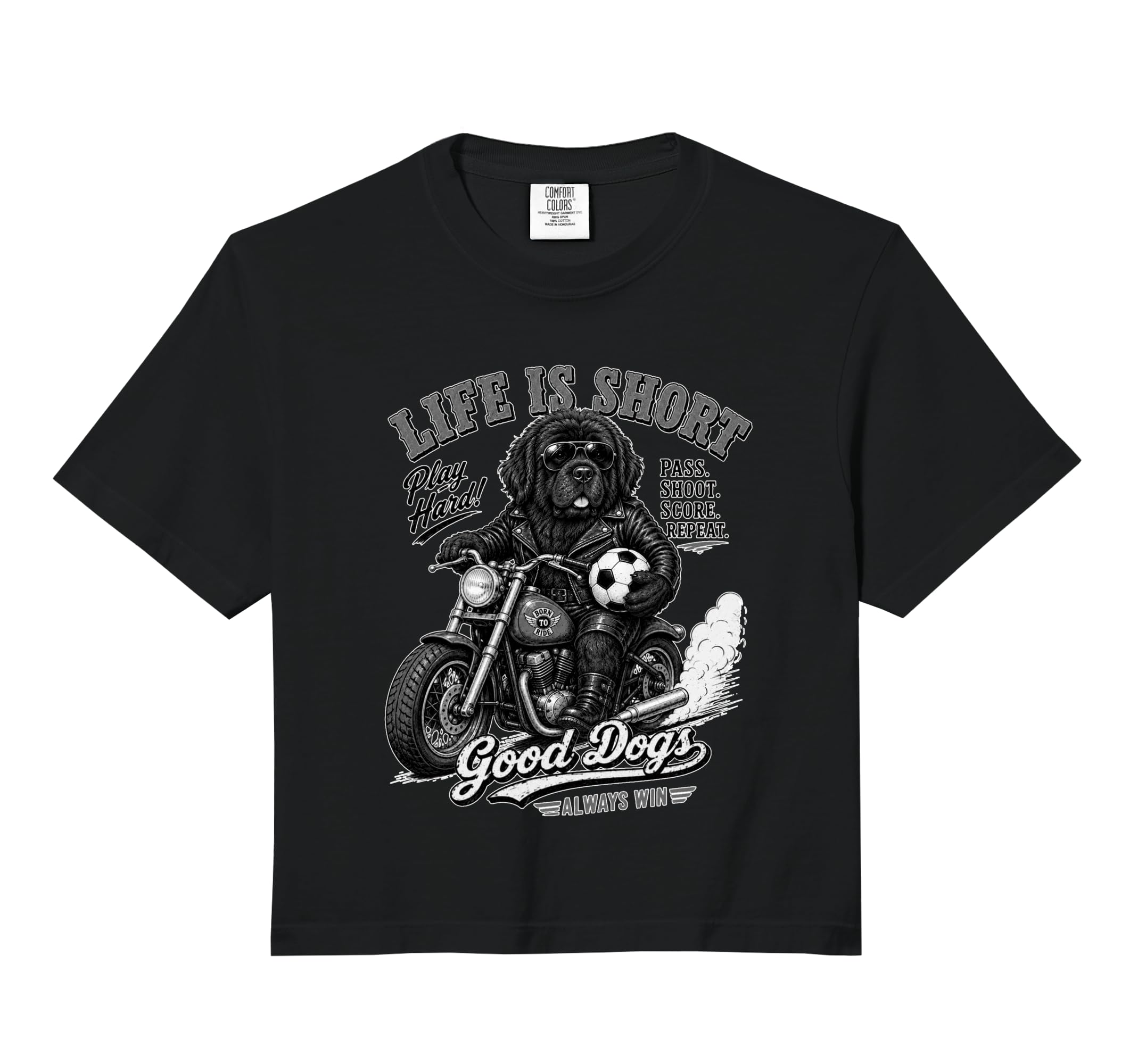 Newfoundland Motorbike Love Footbal T-Shirt - Graphic Print for Adults - T-Shirt, Sweatshirt, Hoodie