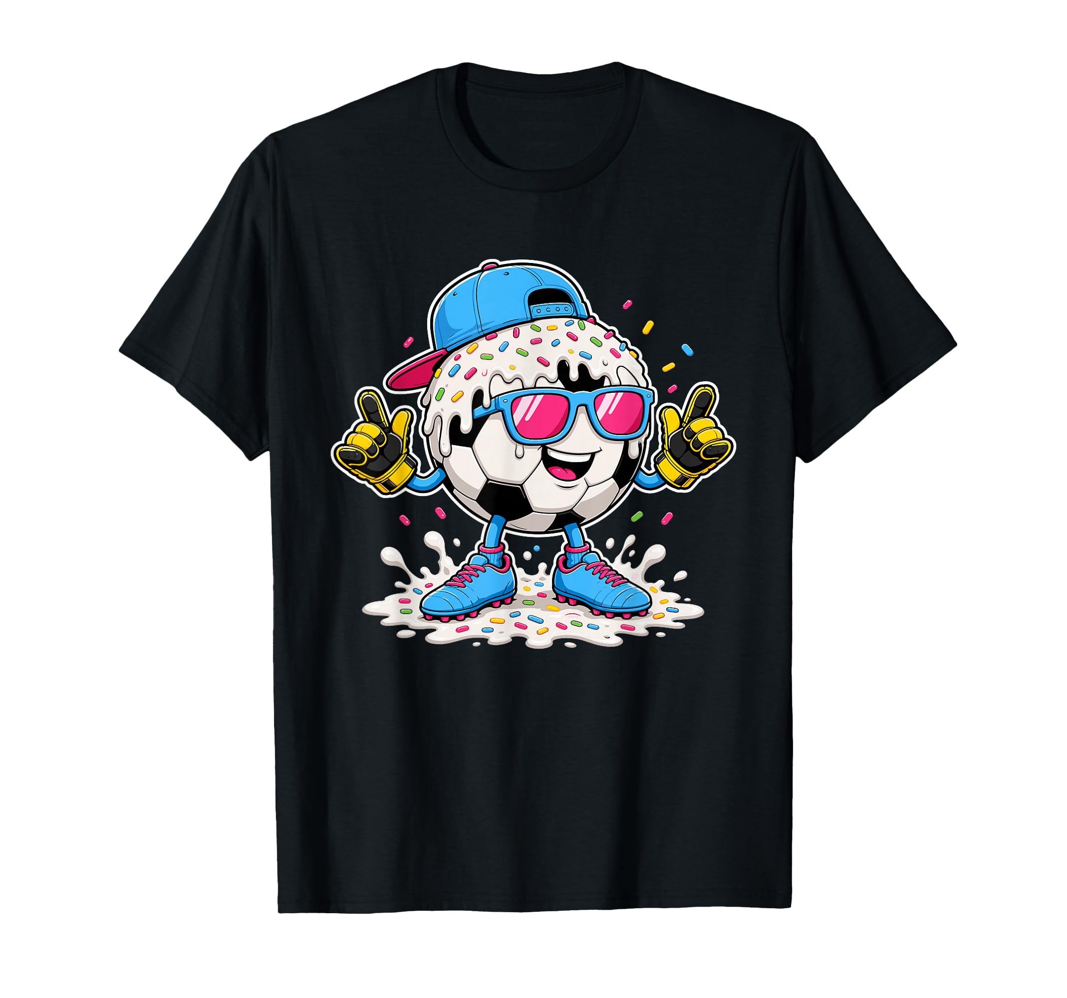 Soccer Ball Melting Ice Cream Drip T-Shirt - Unique Graphic Men Women - T-Shirt, Sweatshirt, Hoodie