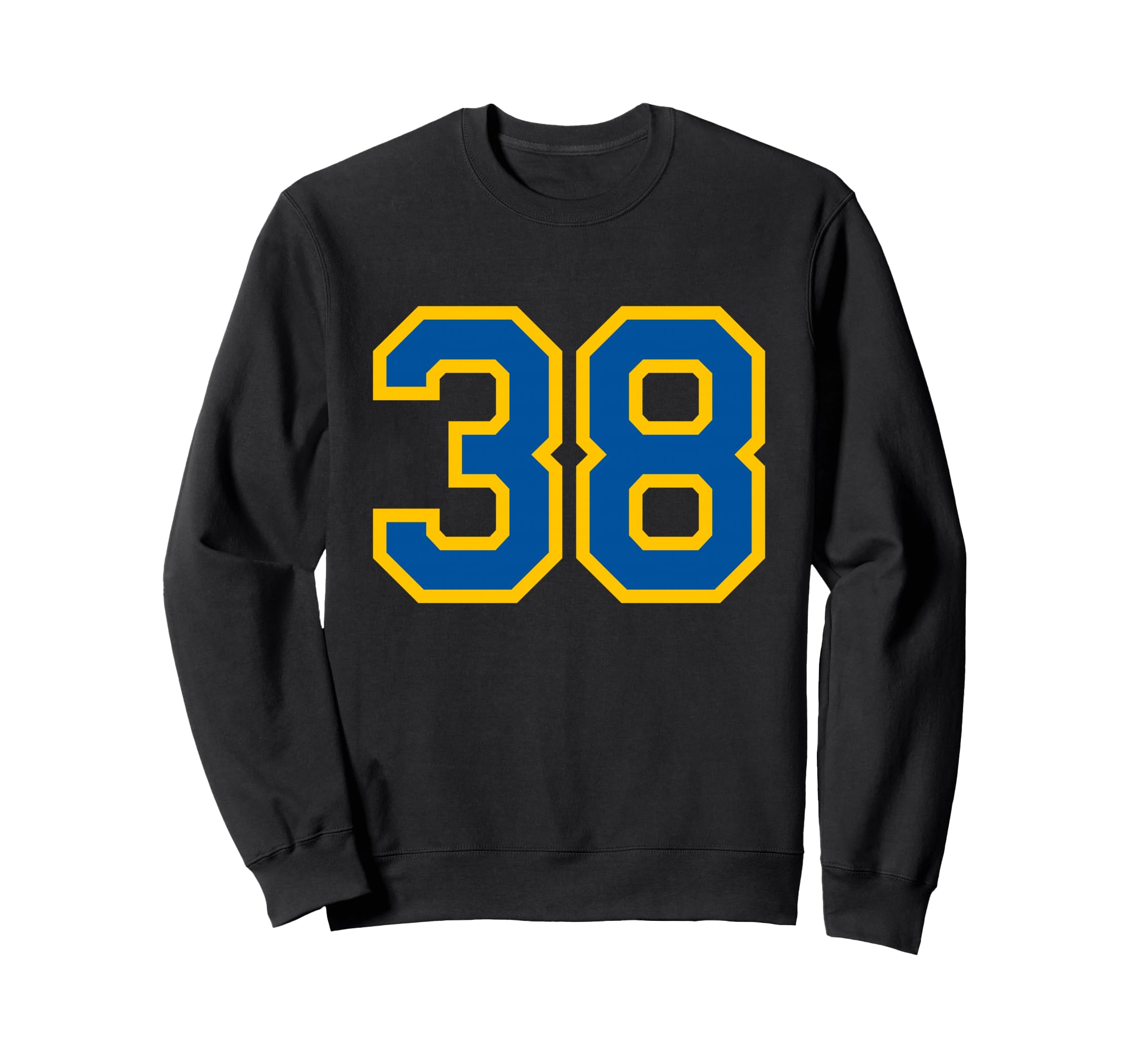Blue Yellow Sport Team Number 38 Sweatshirt - Custom Art Print Unisex - T-Shirt, Sweatshirt, Hoodie