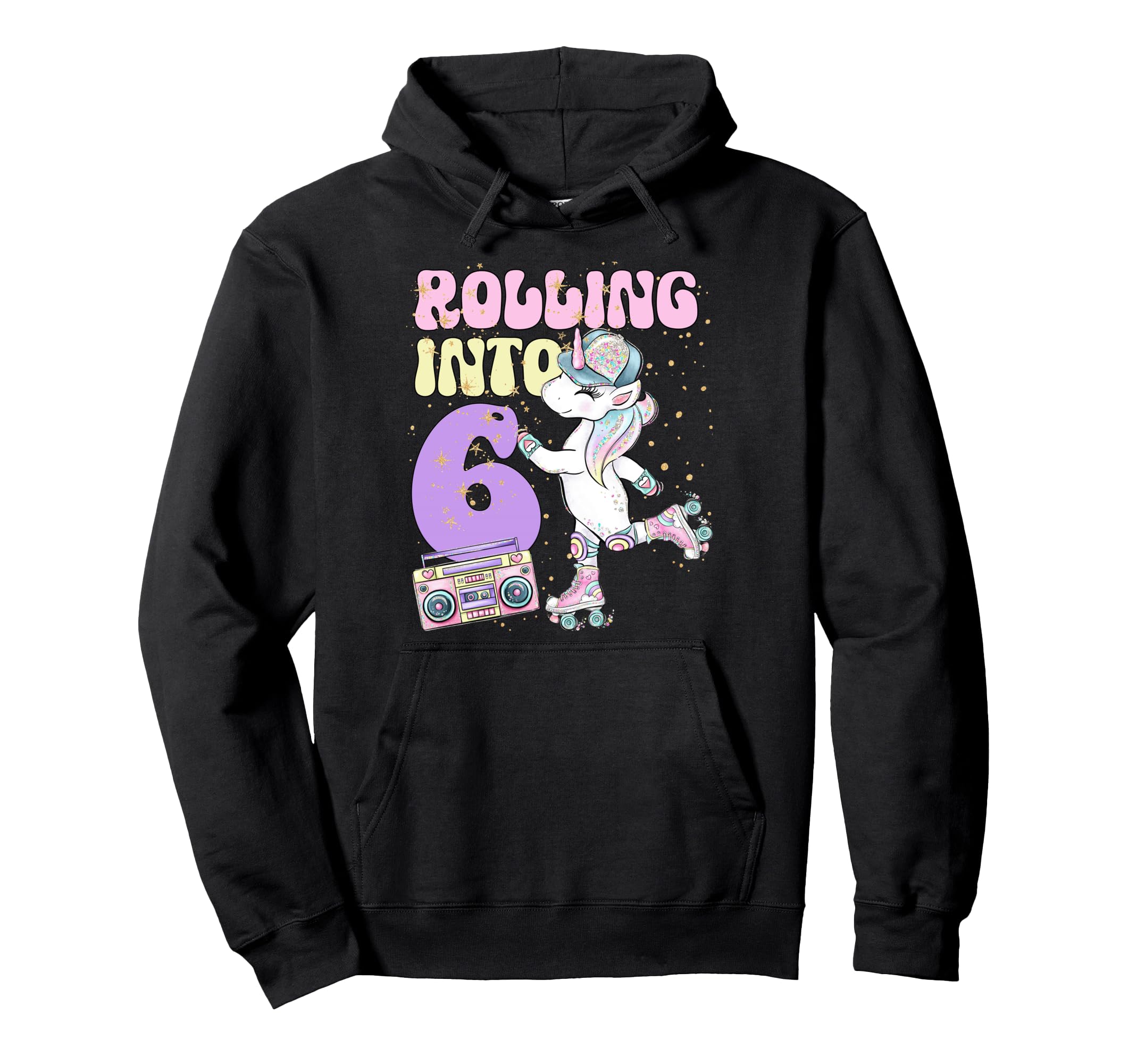 6Th Birthday Roller Skate Party Hoodie - Minimalist Print for Adults - T-Shirt, Sweatshirt, Hoodie