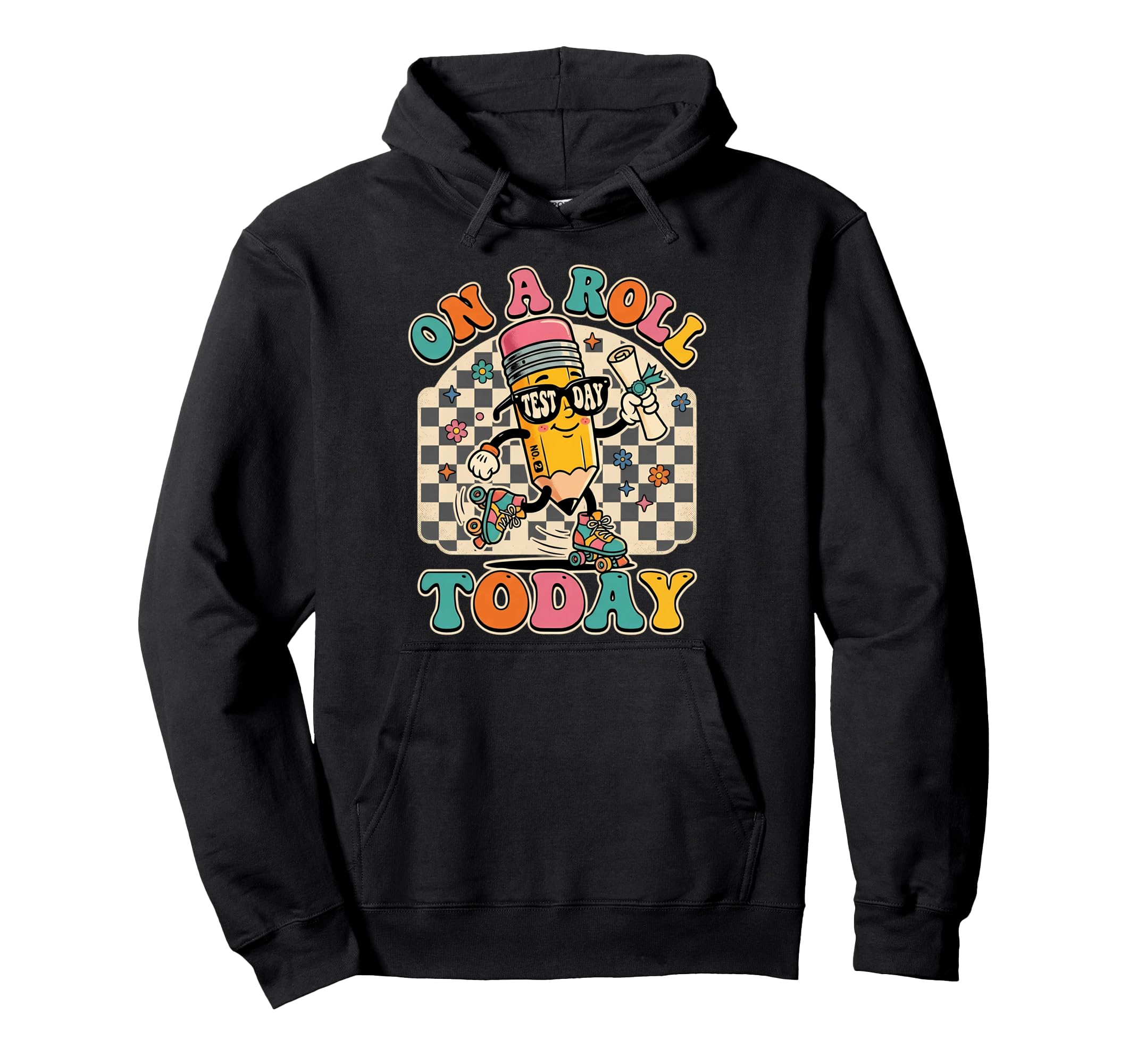 Roll Today Test Day Pencil Roller Hoodie - Minimalist Print Men Women - T-Shirt, Sweatshirt, Hoodie