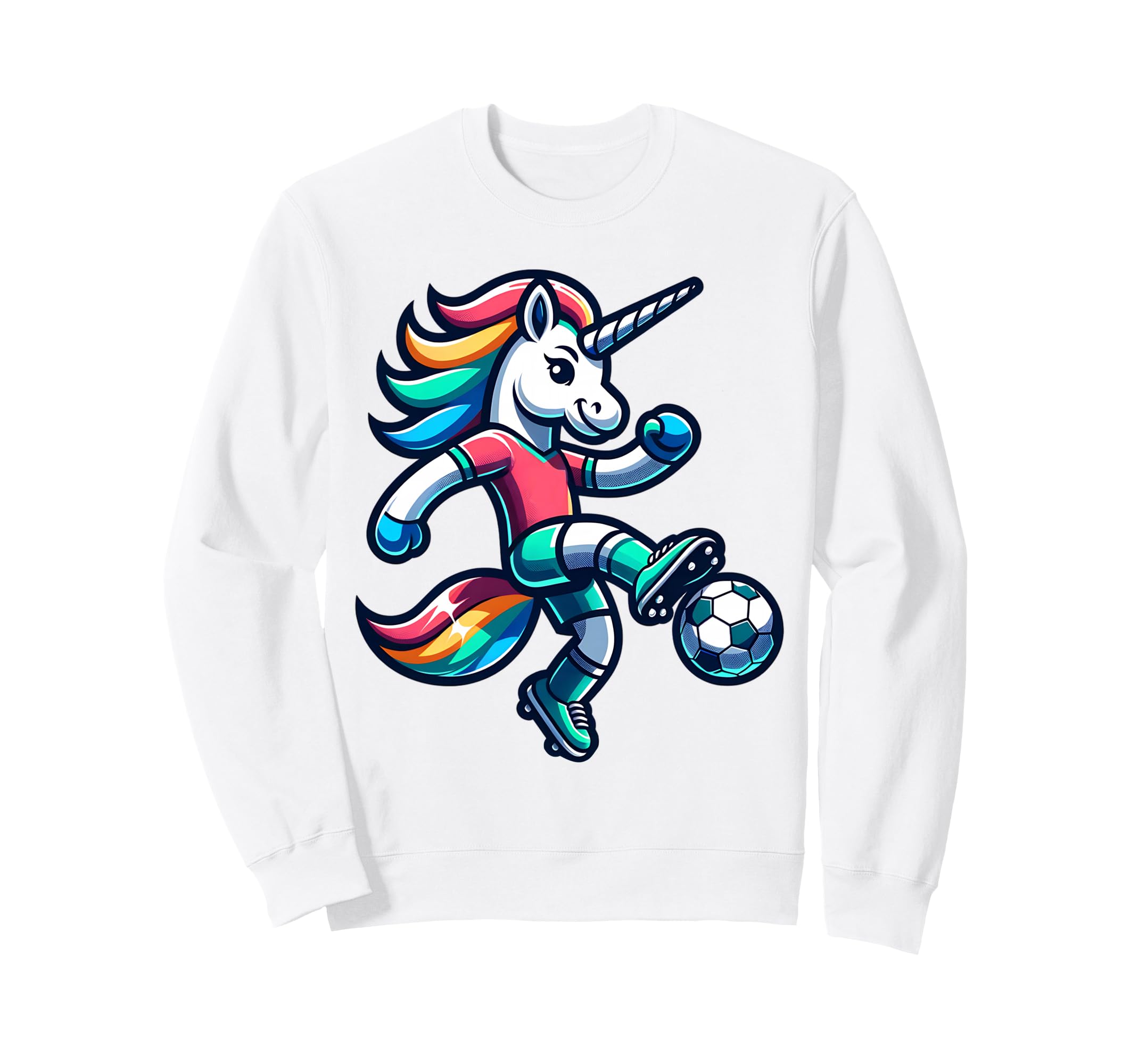 Footballer Unicorn Fans Soccer Sweatshirt - Minimalist Print Men Women - T-Shirt, Sweatshirt, Hoodie