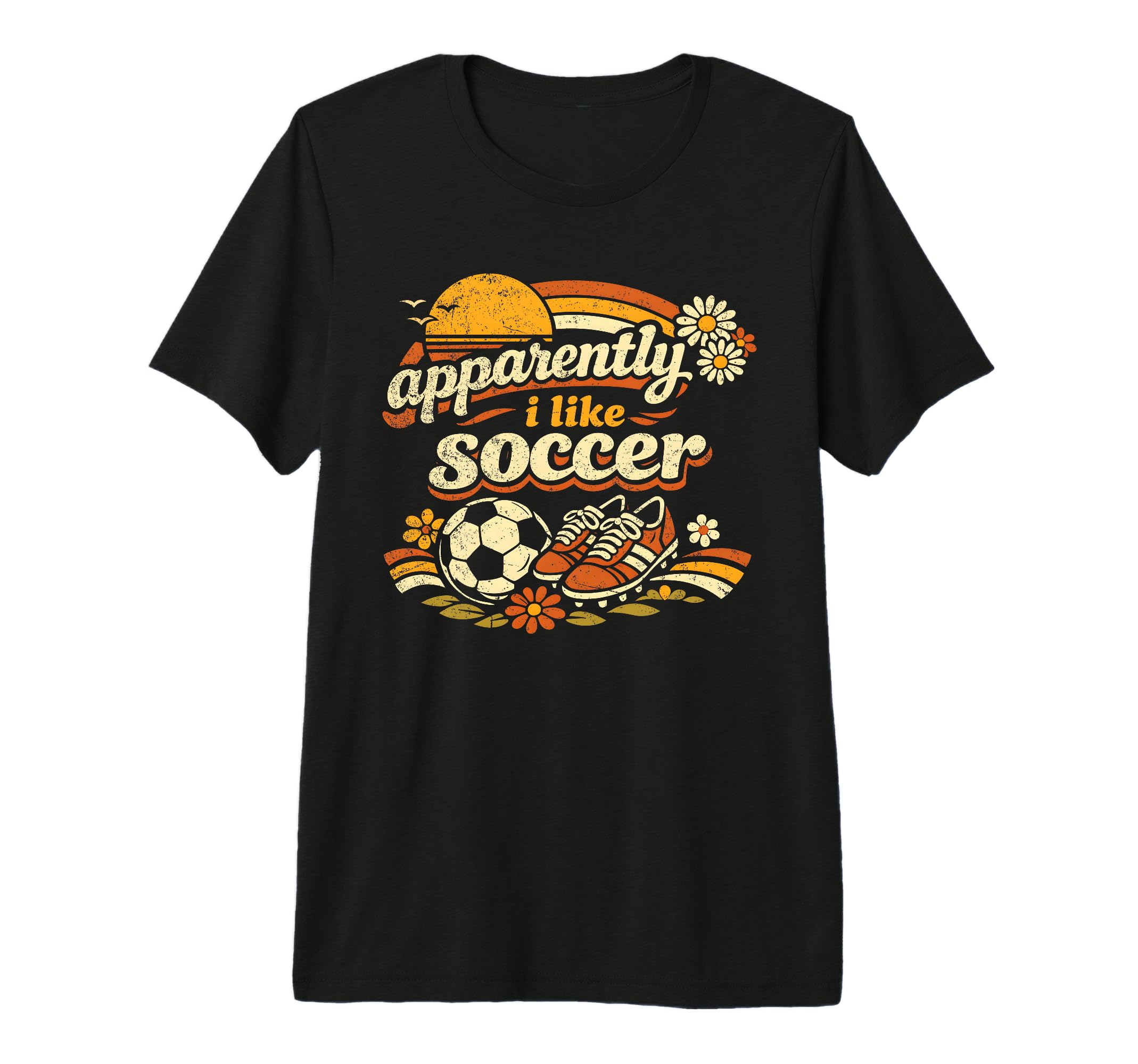 Apparently I Like Soccer Soccer Flower Tri T-Shirt - Unique Graphic Unisex - T-Shirt, Sweatshirt, Hoodie
