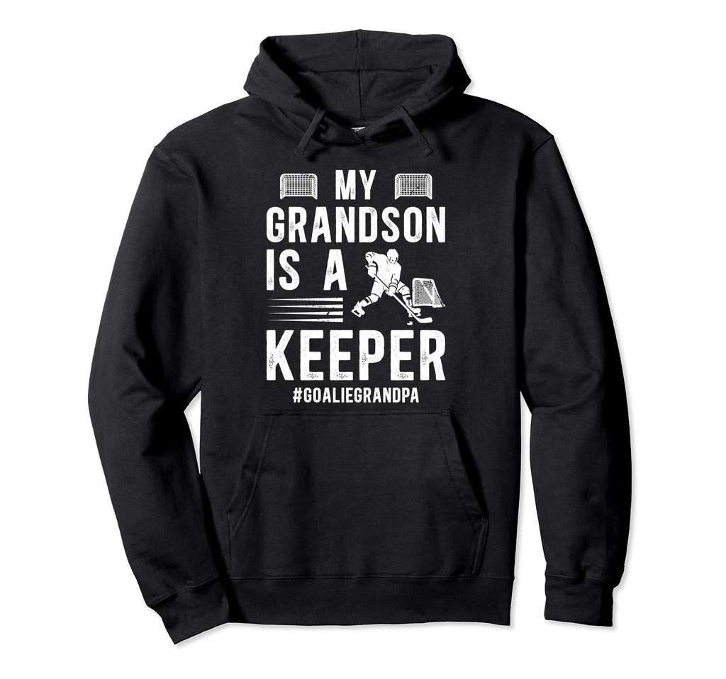 My Grandson Hockey Goalie Grandpa Hoodie - Custom Art Print Men Women - T-Shirt, Sweatshirt, Hoodie