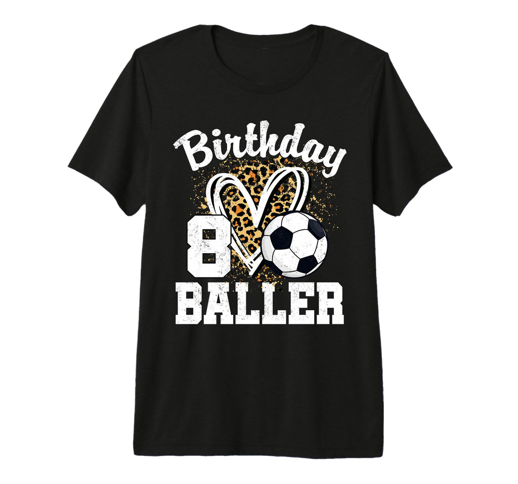 8 Year Old Birthday Soccer Leopard T-Shirt - Aesthetic Graphic for Adults - T-Shirt, Sweatshirt, Hoodie