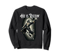 Rizzen He Is Rizzin Jesus Playing Sweatshirt - Minimalist Print Unisex - T-Shirt, Sweatshirt, Hoodie