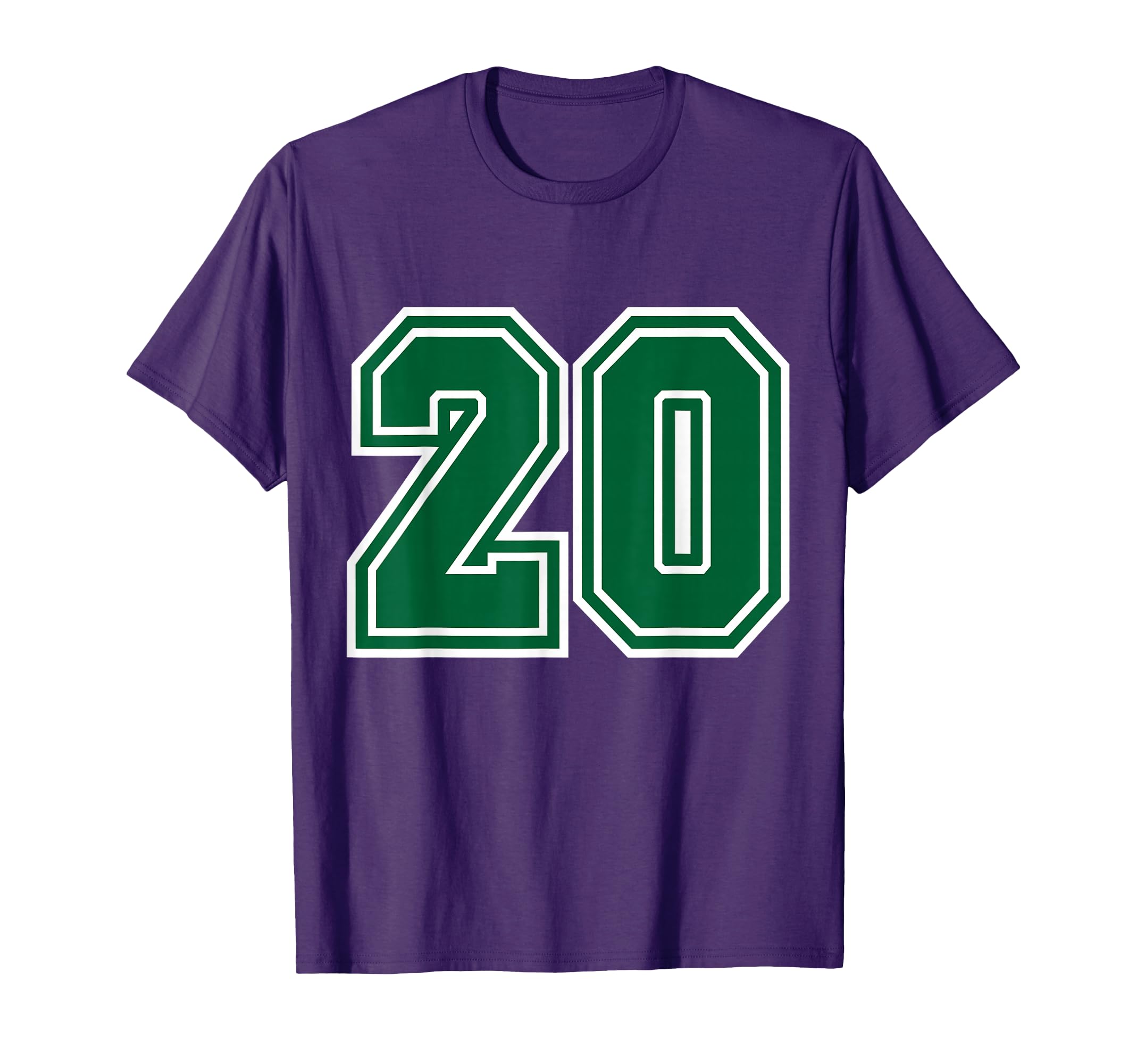 Number 20 Green Sports Team Varsity T-Shirt - Unique Graphic for Adults - T-Shirt, Sweatshirt, Hoodie