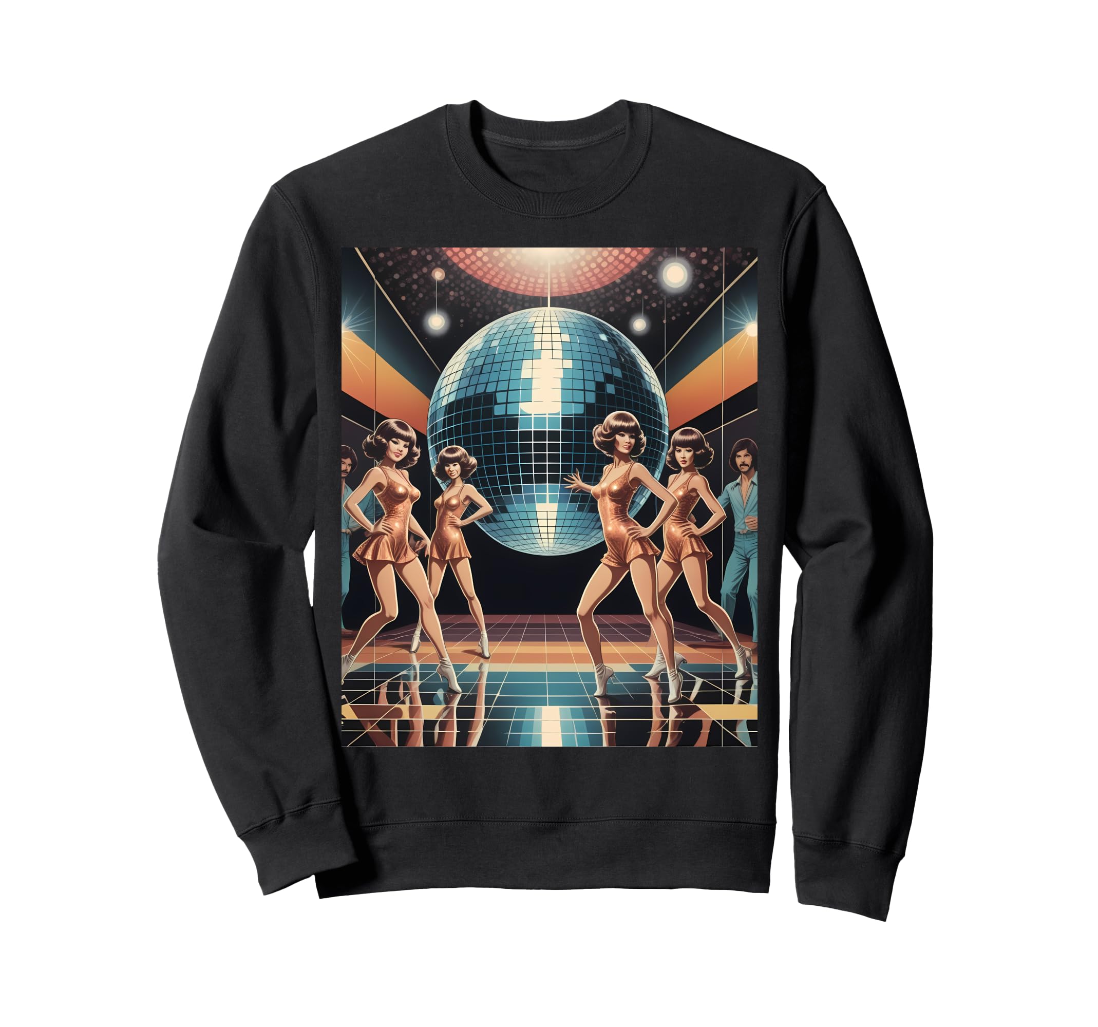 Disco Ball Party Aesthetic 80S Sweatshirt - Minimalist Print for Adults - T-Shirt, Sweatshirt, Hoodie