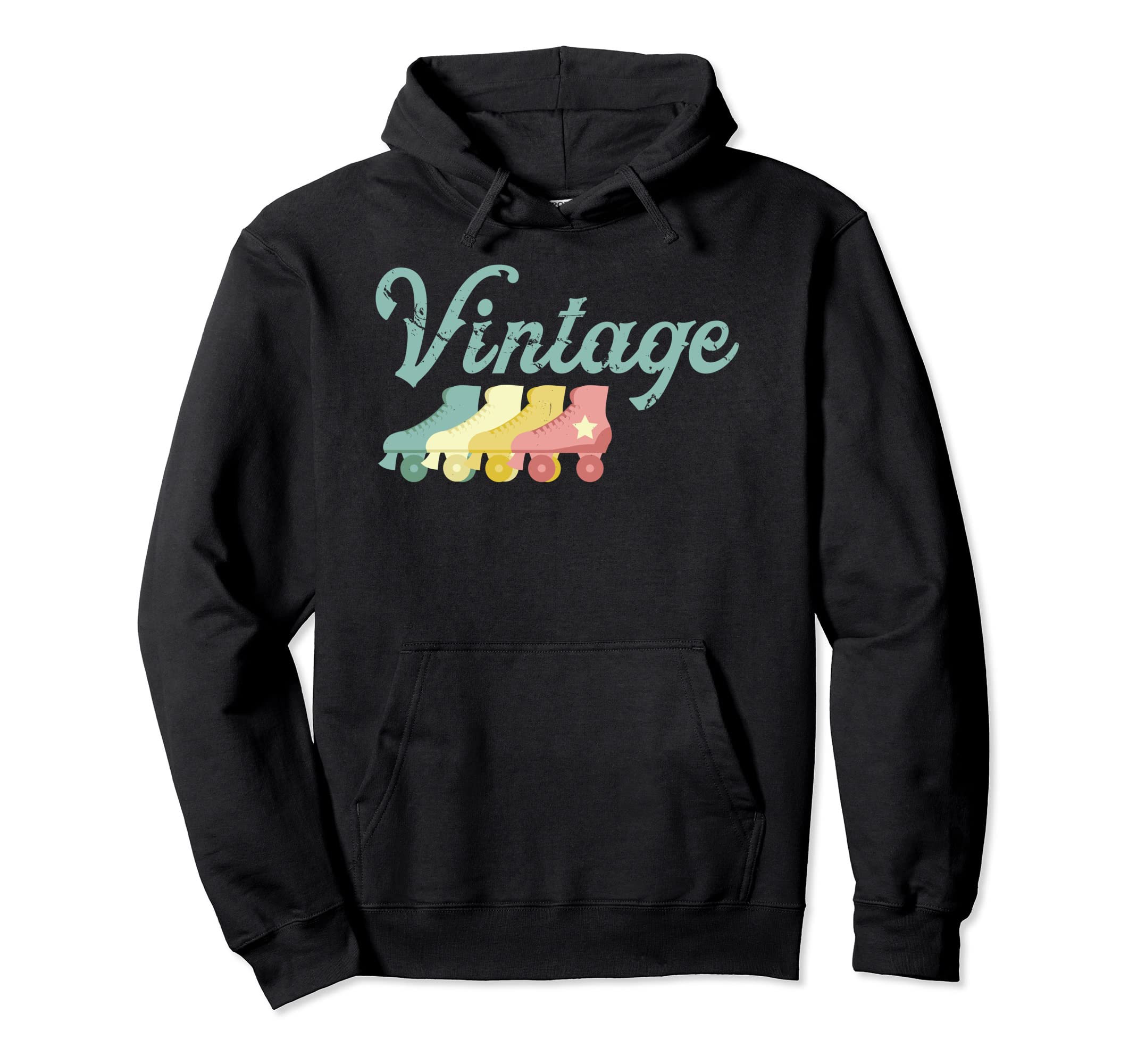 Roller Skates Grunge Distressed Hoodie - Aesthetic Graphic for Adults - T-Shirt, Sweatshirt, Hoodie