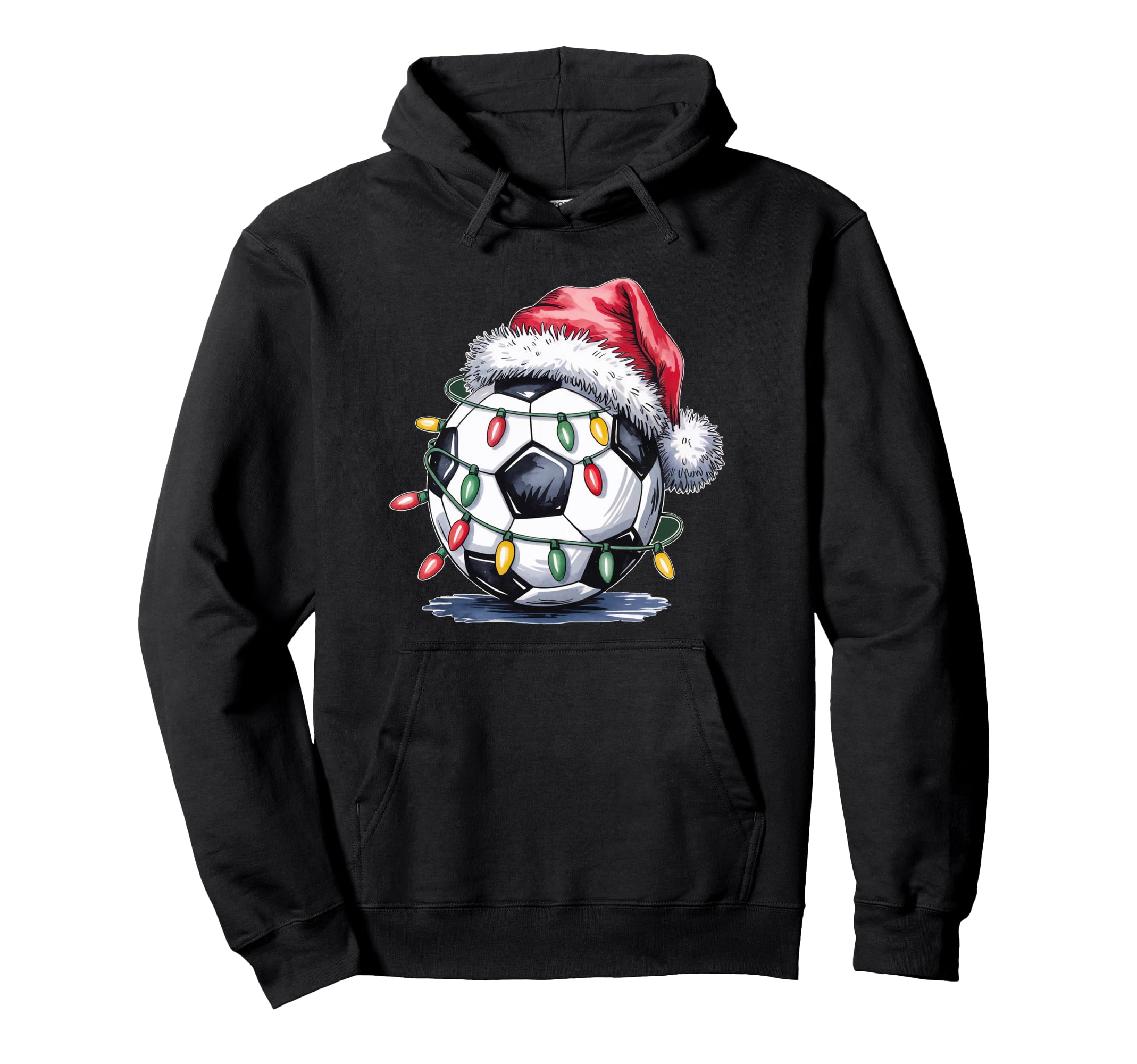 Soccer Santa Lights Football Funny Soccer Hoodie - Custom Art Print Unisex - T-Shirt, Sweatshirt, Hoodie