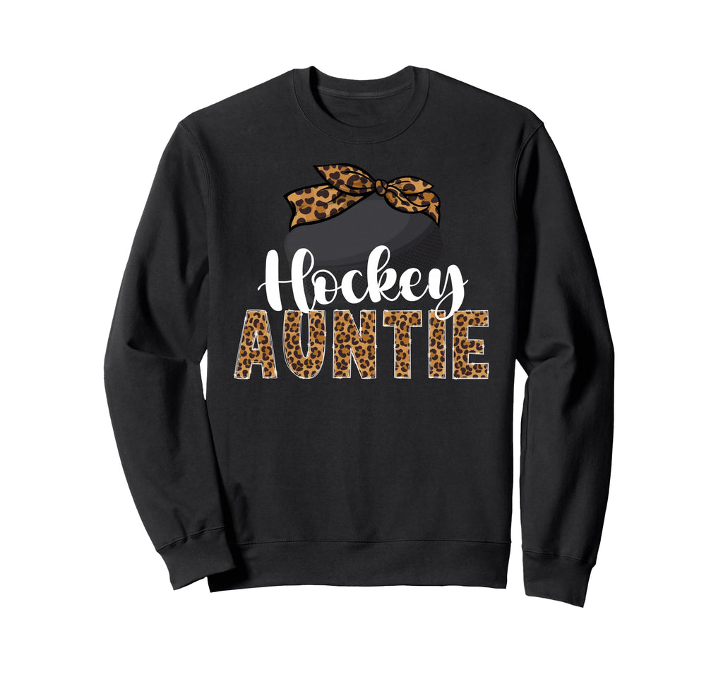 Hockey Auntie Leopard Ice Hockey Sweatshirt - Streetwear Style Men Women - T-Shirt, Sweatshirt, Hoodie