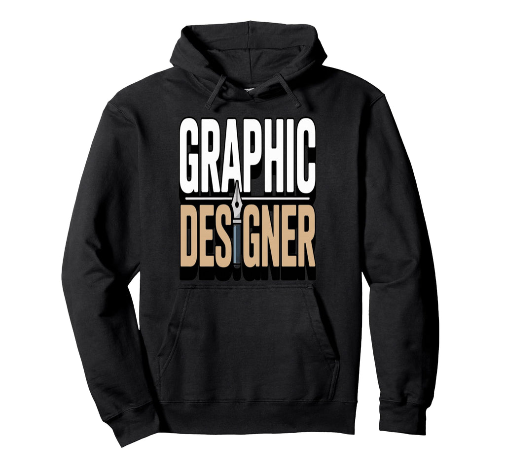 Designer Typography Pen Icon Hoodie - Unique Graphic Men Women - T-Shirt, Sweatshirt, Hoodie