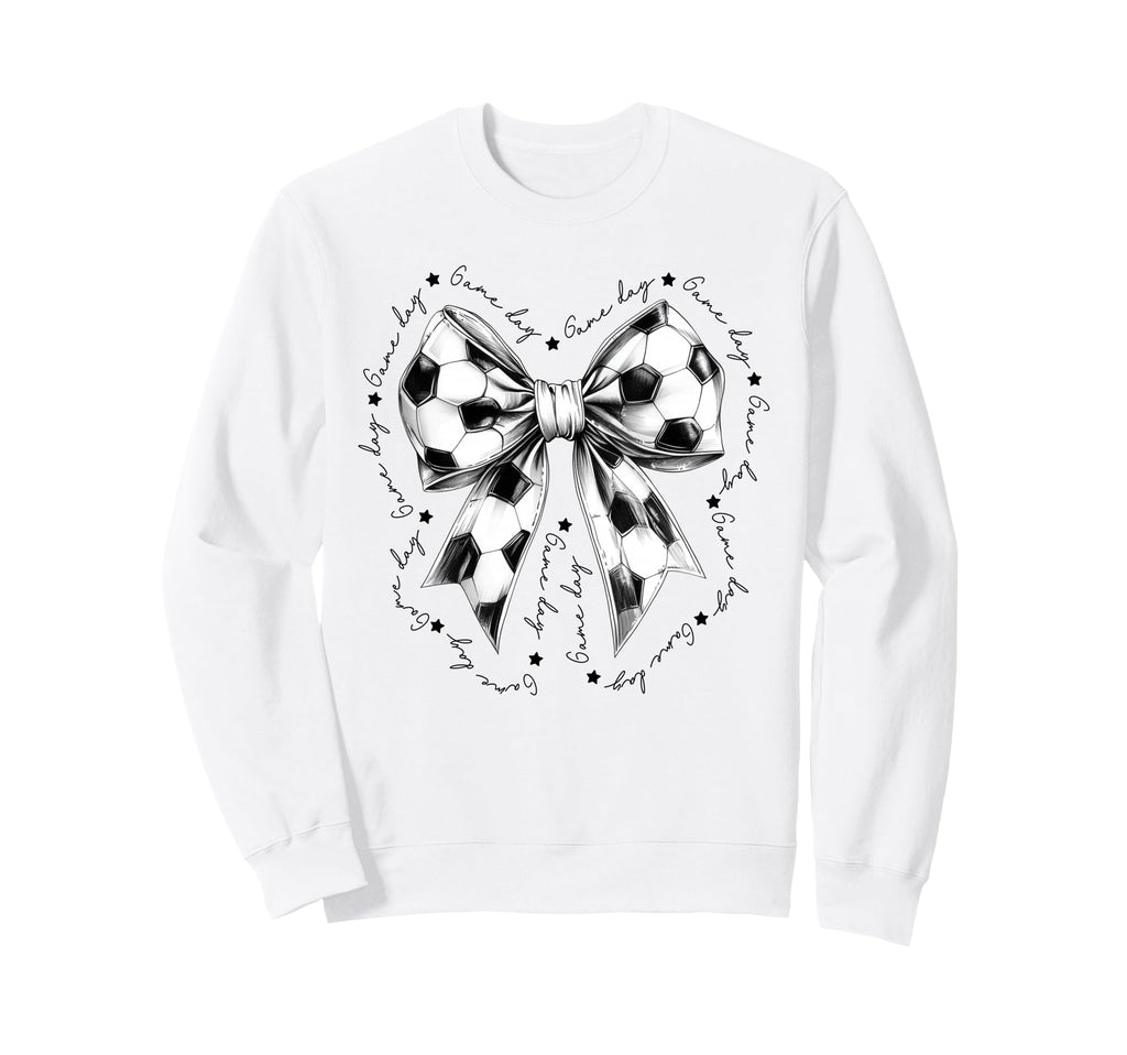 Preppy Game Day Soccer Coquette Bow Sweatshirt - Trendy Graphic Unisex - T-Shirt, Sweatshirt, Hoodie