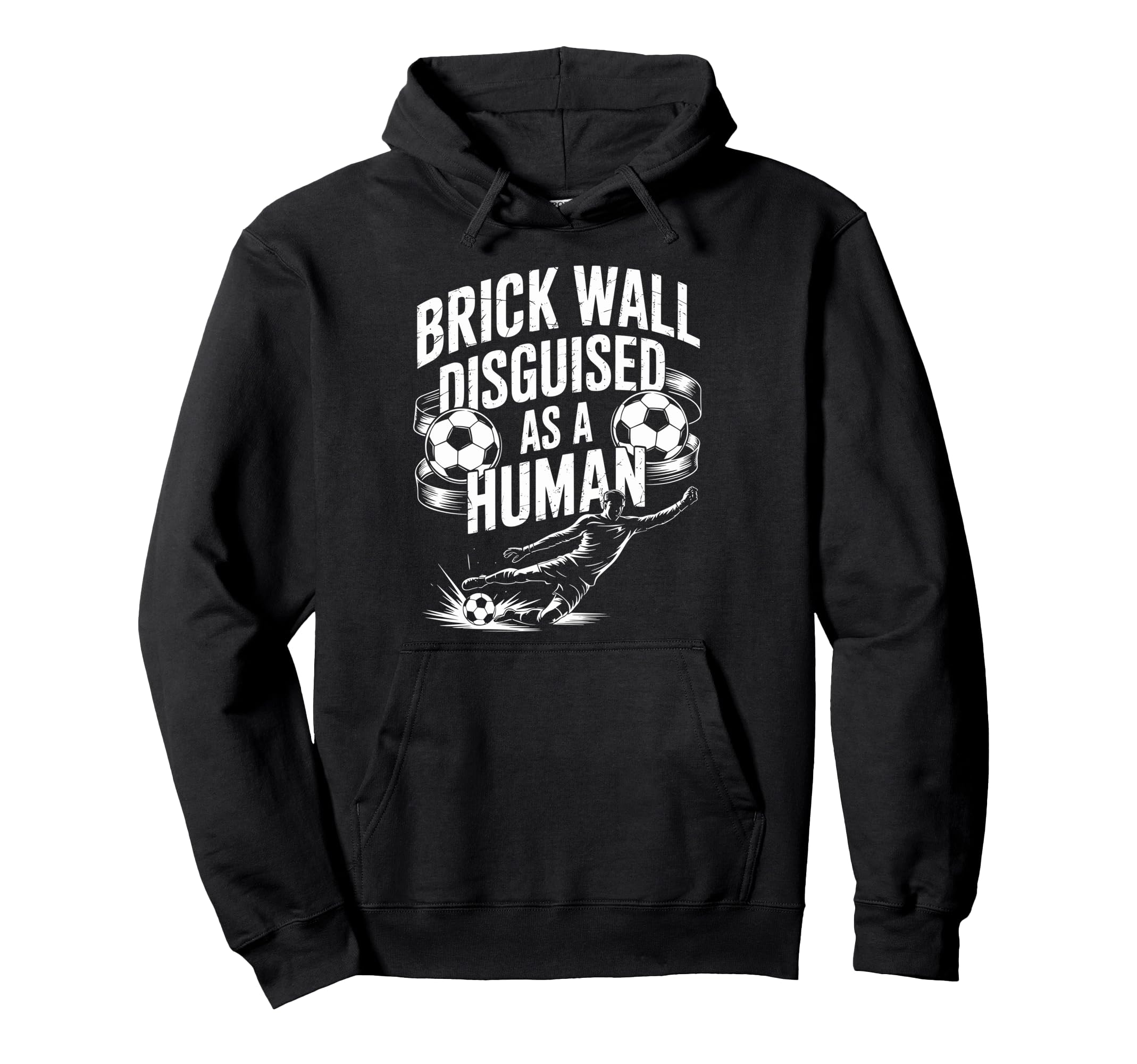 Coach Soccer Player Brick Wall Hoodie - Unique Graphic for Adults - T-Shirt, Sweatshirt, Hoodie