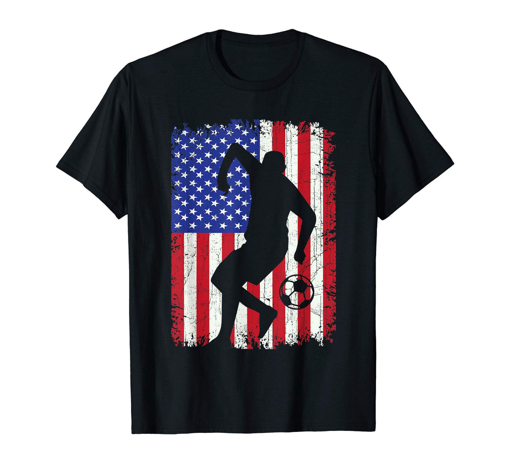 American Flag Soccer Player Gift Soccer T-Shirt - Custom Art Print Unisex - T-Shirt, Sweatshirt, Hoodie