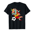Dabbing Unicorn Spain Football Fans Jersey T-Shirt - Unique Graphic Unisex - T-Shirt, Sweatshirt, Hoodie