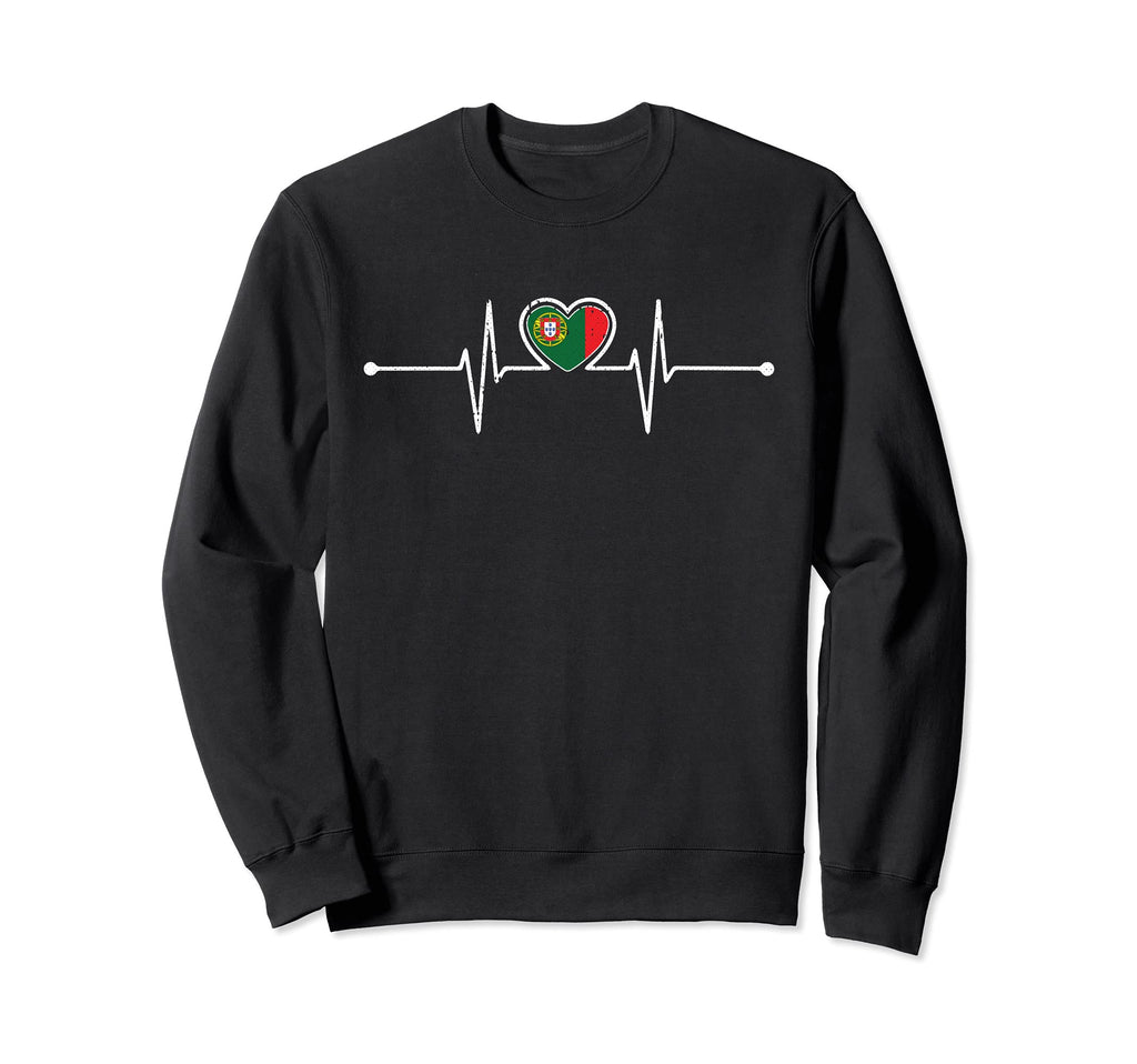 Portugal Soccer Heartbeat Portugese Sweatshirt - Graphic Print Men Women - T-Shirt, Sweatshirt, Hoodie