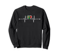 Portugal Soccer Heartbeat Portugese Sweatshirt - Graphic Print Men Women - T-Shirt, Sweatshirt, Hoodie